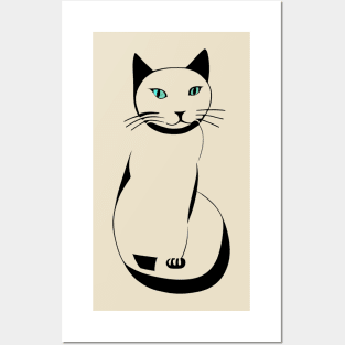 Sitting Cat - Simple line drawing Posters and Art